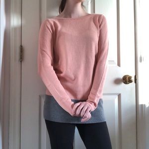 Y2K Pink and grey long knit sweater